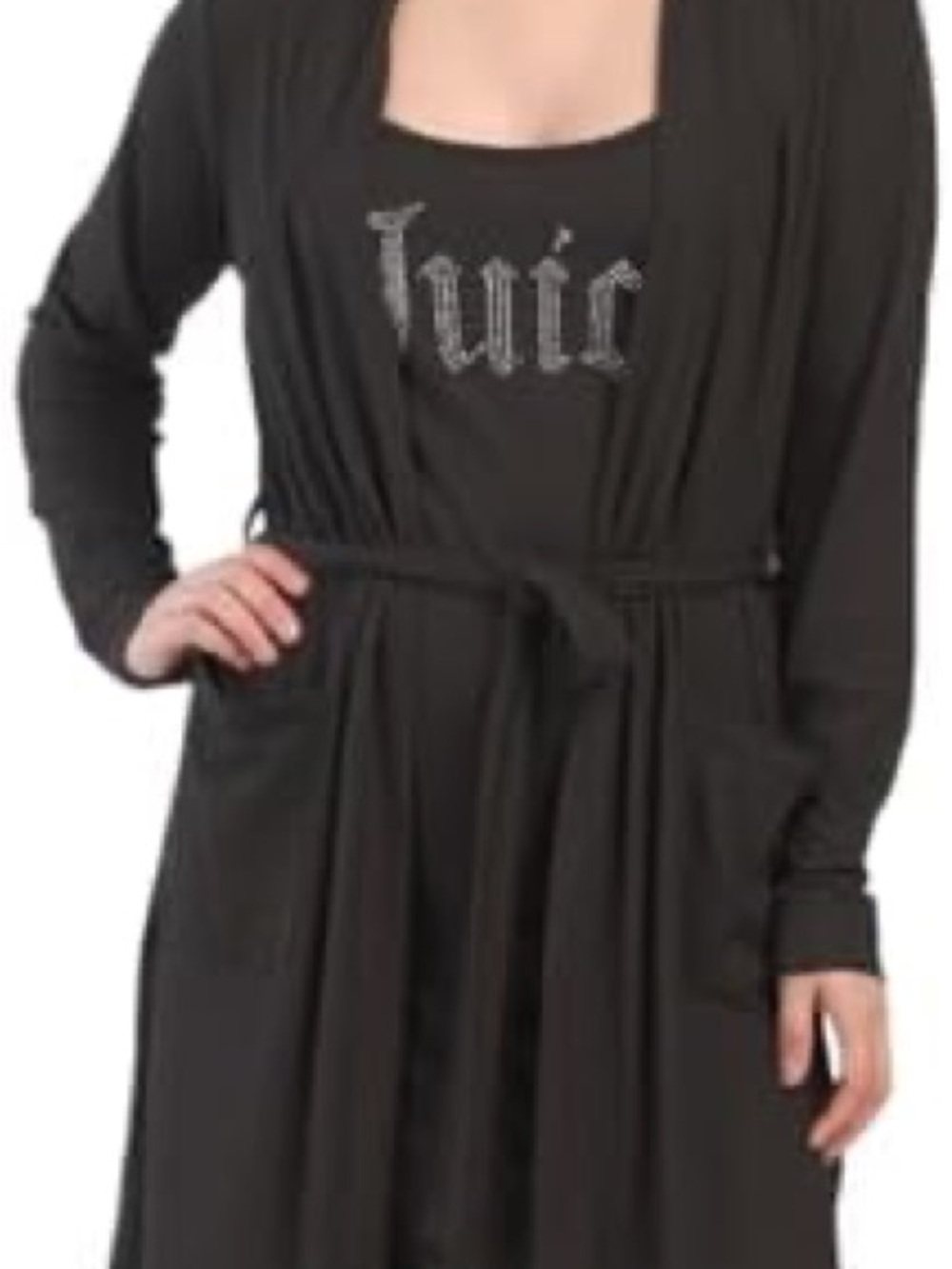 Juicy Couture Black Rhinestone Logo dress with Black Robe